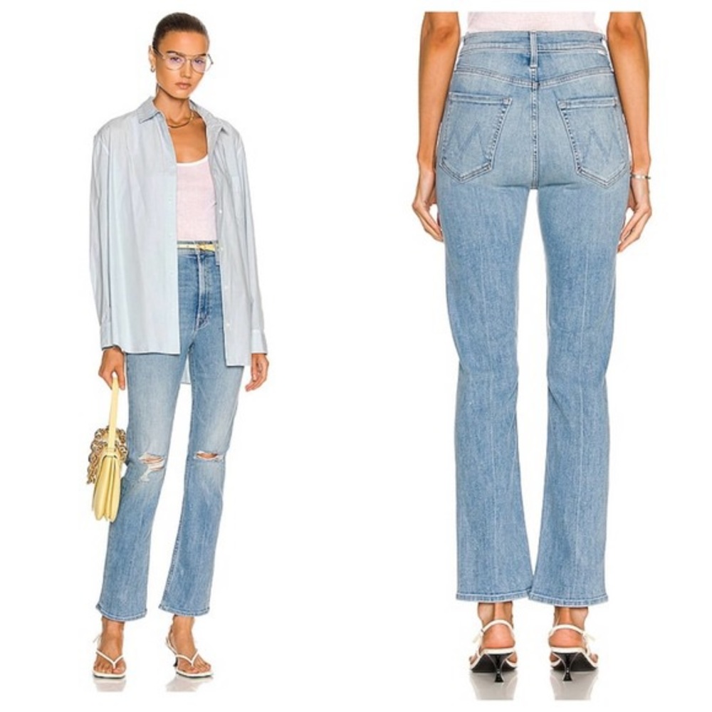 Mother High Waisted Rider Skimp Jeans in Wash Dreamer